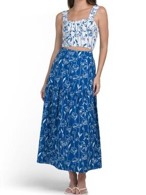 JAPNA 2pc Floral printed top and maxi skirt set